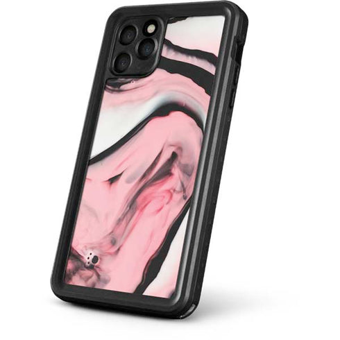 Pink Marble Ink iPhone 11 Pro Max Waterproof Case