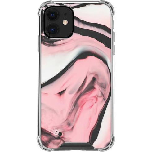Pink Marble Ink iPhone 12 Clear Case