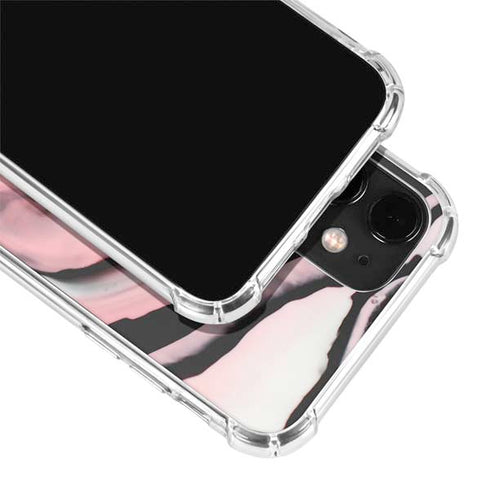 Pink Marble Ink iPhone 12 Clear Case