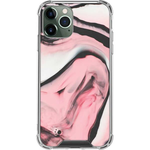 Pink Marble Ink iPhone 12 Pro Clear Case