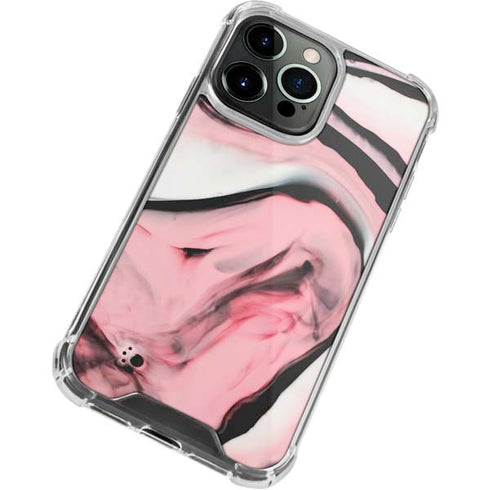Pink Marble Ink iPhone 13 Pro Clear Case
