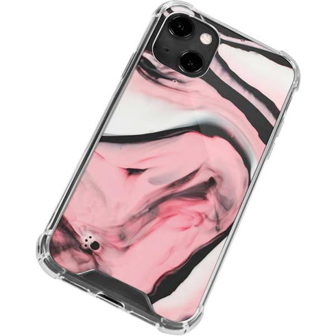 Pink Marble Ink iPhone 14 Clear Case