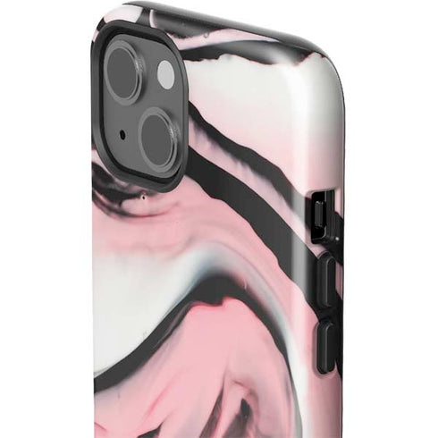 Pink Marble Ink iPhone 15 Plus Impact Case