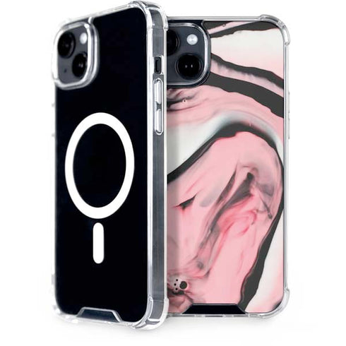 Pink Marble Ink iPhone 15 MagSafe Case