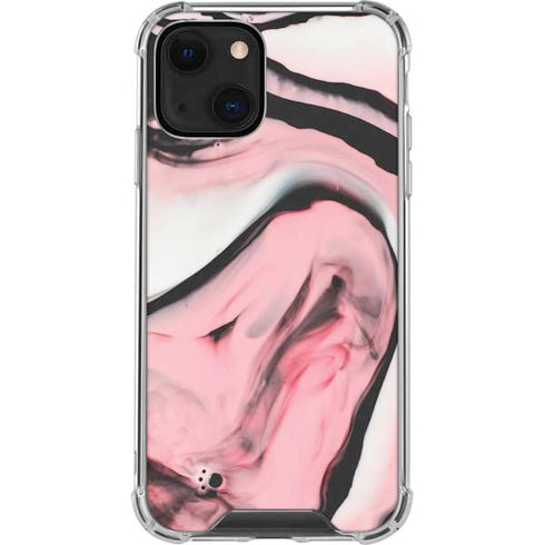 Pink Marble Ink iPhone 14 Plus Clear Case