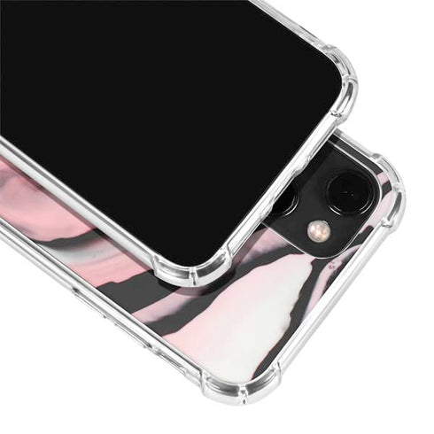 Pink Marble Ink iPhone 14 Plus Clear Case
