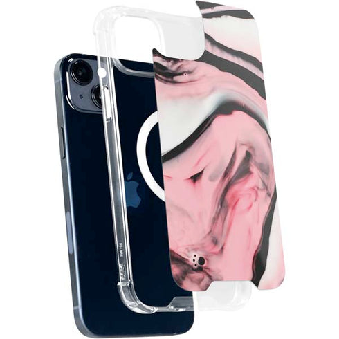Pink Marble Ink iPhone 14 Plus MagSafe Case