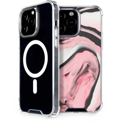 Pink Marble Ink iPhone 14 Pro Max MagSafe Case