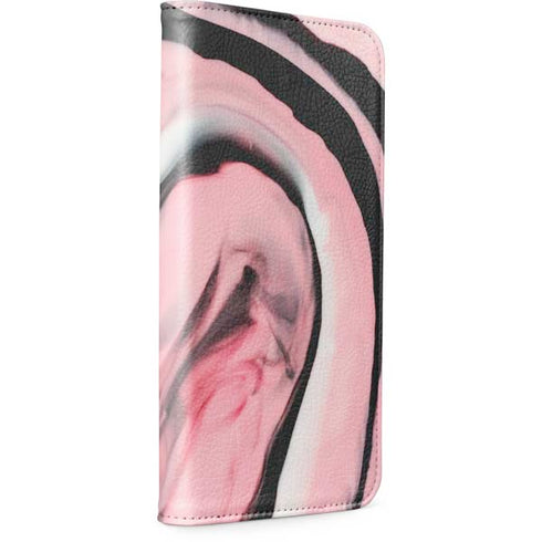 Pink Marble Ink iPhone 15 Pro Folio Case