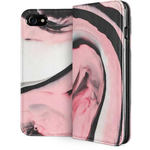 Pink Marble Ink iPhone SE (2nd & 3rd Gen) Folio Case