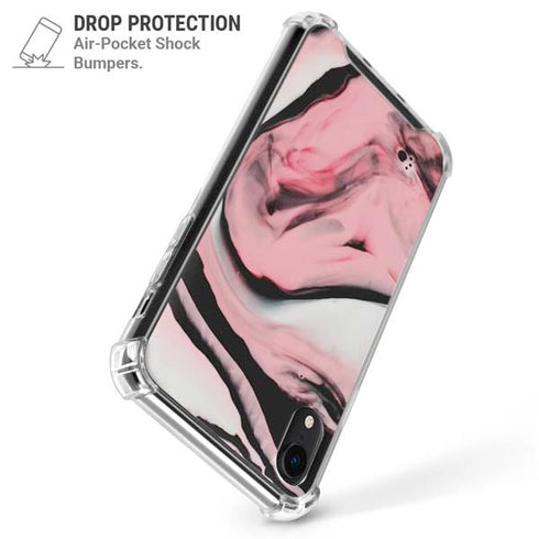 Pink Marble Ink iPhone XR Clear Case