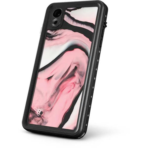 Pink Marble Ink iPhone XR Waterproof Case