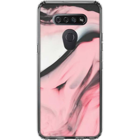 Pink Marble Ink LG K51/Q51 Clear Case