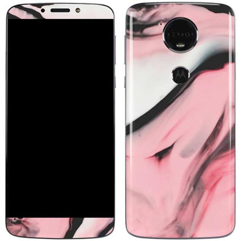 Pink Marble Ink Moto E5 Plus Skin