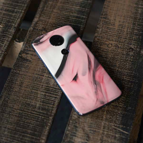 Pink Marble Ink Moto E5 Plus Skin