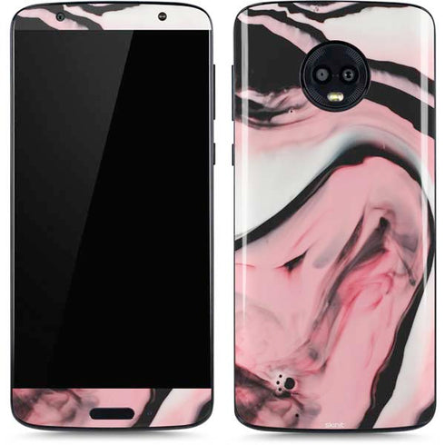 Pink Marble Ink Moto G6 Skin