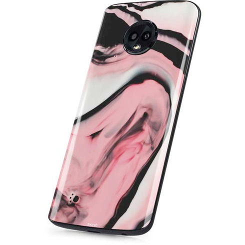 Pink Marble Ink Moto G6 Skin