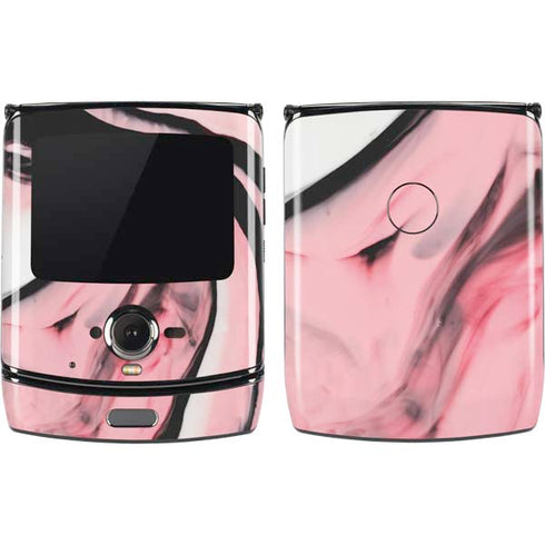 Pink Marble Ink Motorola RAZR Skin