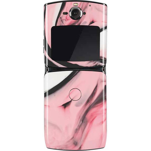 Pink Marble Ink Motorola RAZR Skin