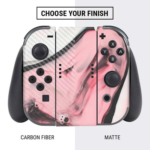 Pink Marble Ink Nintendo Switch Bundle Skin