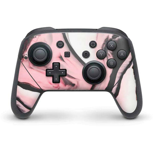 Pink Marble Ink Nintendo Switch Pro Controller Skin