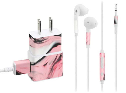 Pink Marble Ink Phone Charger Skin