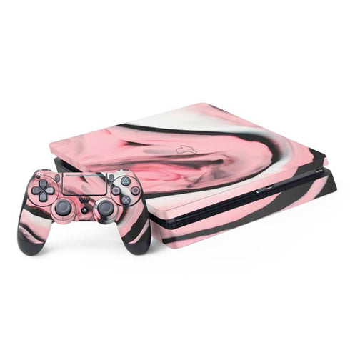 Pink Marble Ink PS4 Slim Bundle Skin