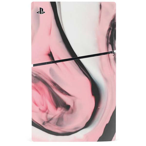 Pink Marble Ink PS5 Slim Digital Edition Bundle Skin