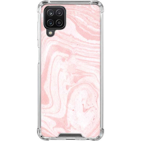 Pink Marbling Galaxy A12 Clear Case