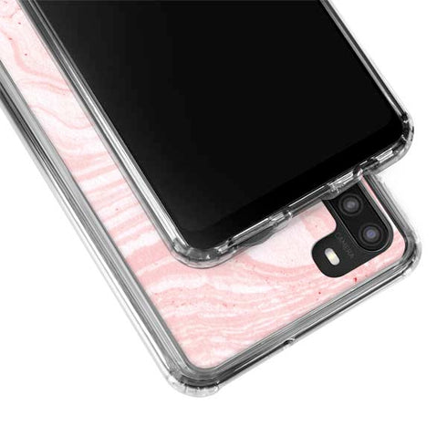 Pink Marbling Galaxy A21 Clear Case
