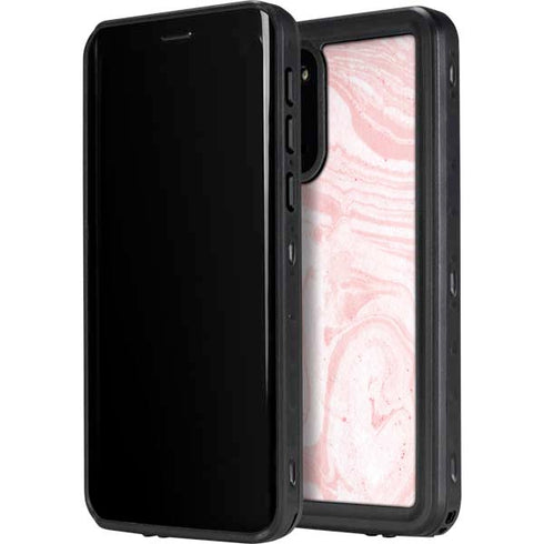 Pink Marbling Galaxy S20 Plus Waterproof Case