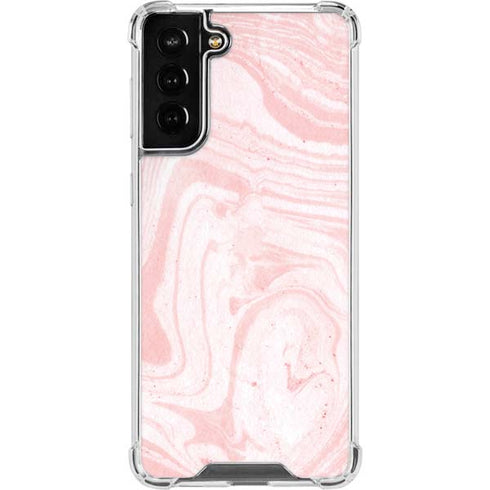 Pink Marbling Galaxy S21 FE Clear Case