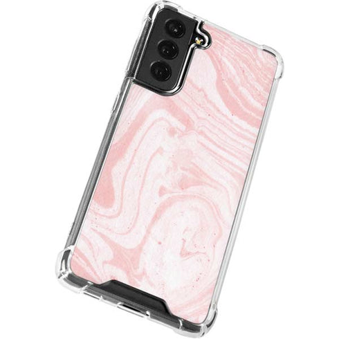 Pink Marbling Galaxy S21 FE Clear Case