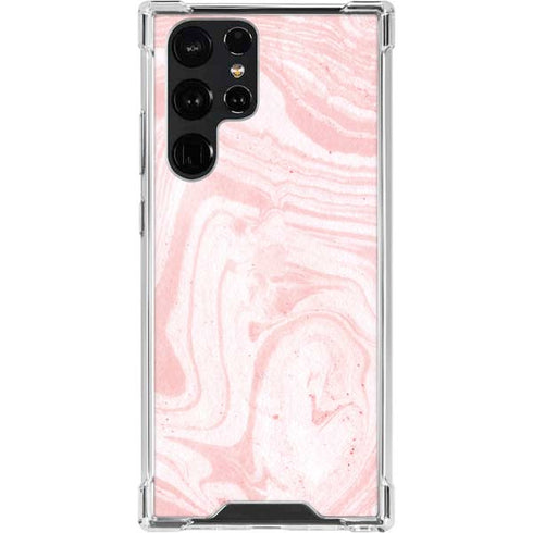 Pink Marbling Galaxy S22 Ultra Clear Case