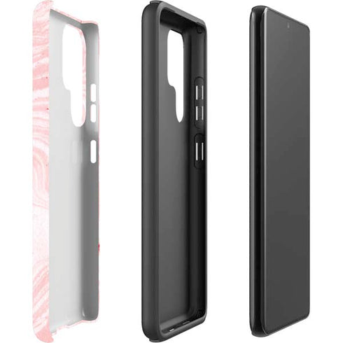 Pink Marbling Galaxy S22 Ultra Pro Case