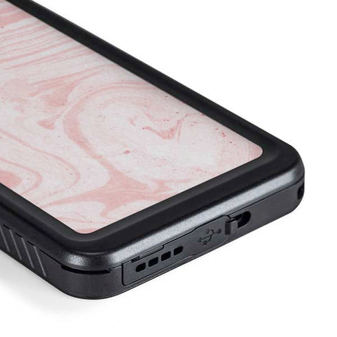 Pink Marbling Galaxy S23 Plus Waterproof Case