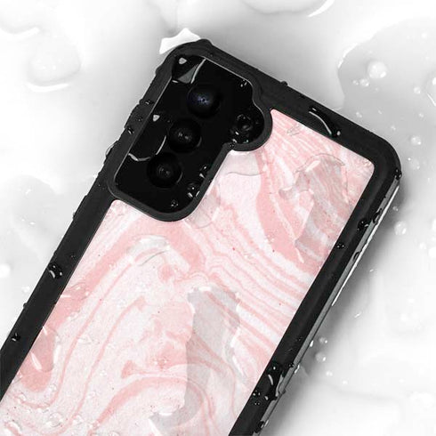 Pink Marbling Galaxy S23 Plus Waterproof Case