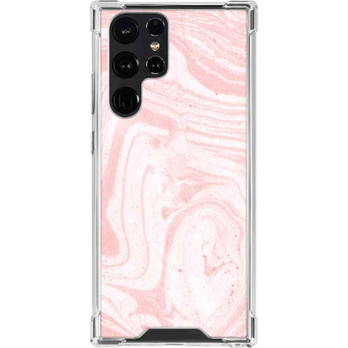 Pink Marbling Galaxy S24 Ultra Clear Case
