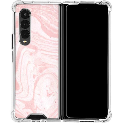 Pink Marbling Galaxy Z Fold4 5G Clear Case