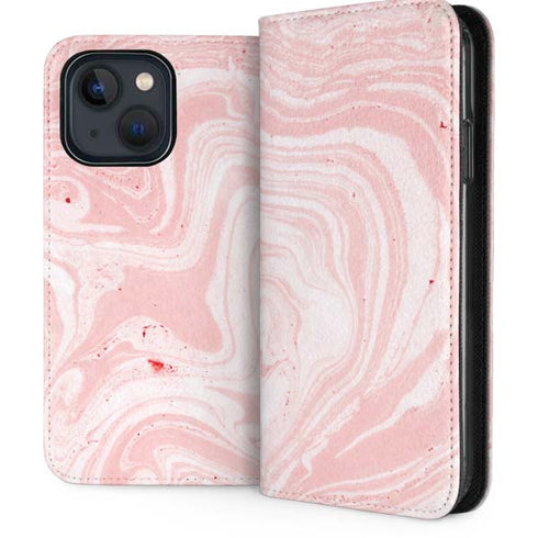 Pink Marbling iPhone 13 Folio Case