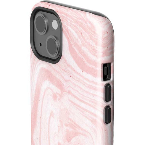 Pink Marbling iPhone 15 Plus Impact Case