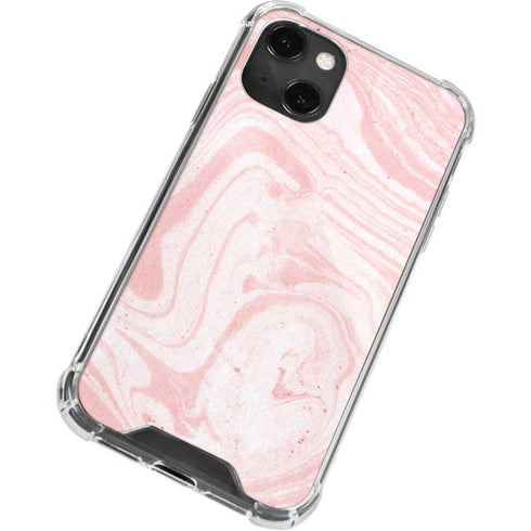 Pink Marbling iPhone 14 Plus Clear Case