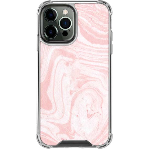 Pink Marbling iPhone 14 Pro Max Clear Case