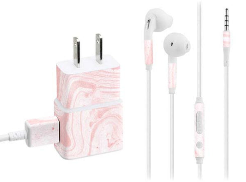 Pink Marbling Phone Charger Skin