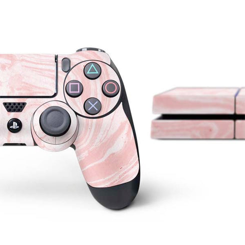 Pink Marbling PS4 Console and Controller Bundle Skin