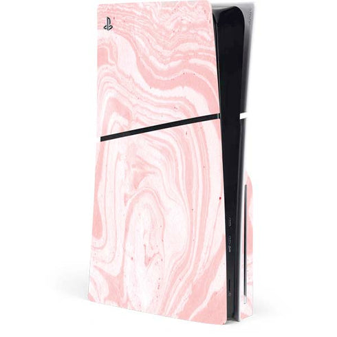 Pink Marbling PS5 Slim Disk Console Skin