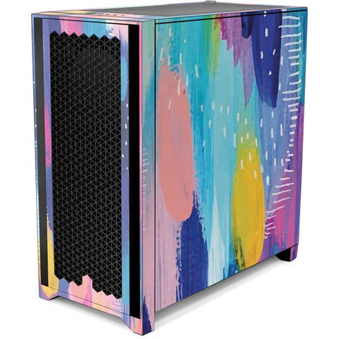 Etta Vee Pink Sparkle Brush Stroke Corsair 4000D Tempered Glass Mid-Tower ATX Case Skin