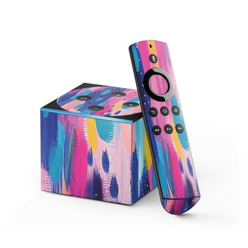 Etta Vee Pink Sparkle Brush Stroke Fire TV Cube Skin