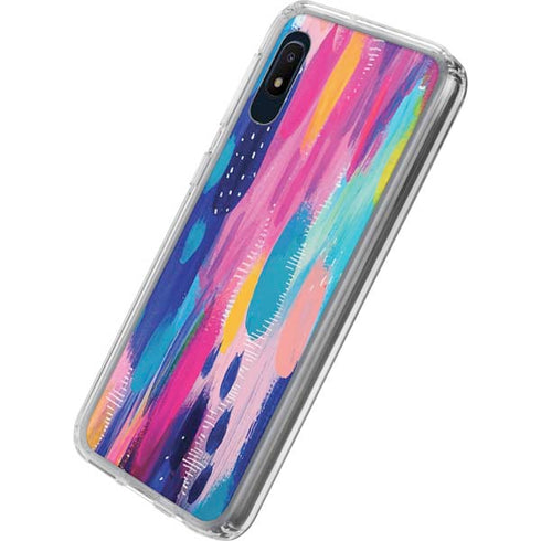 Etta Vee Pink Sparkle Brush Stroke Galaxy A10e Clear Case