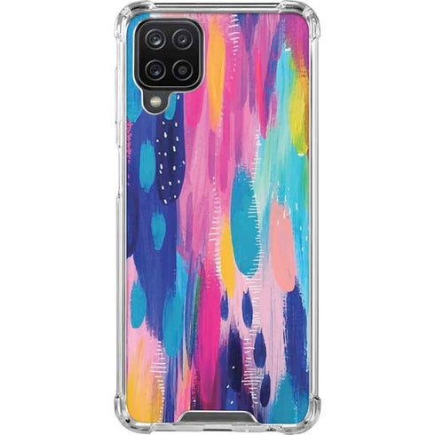 Etta Vee Pink Sparkle Brush Stroke Galaxy A12 Clear Case